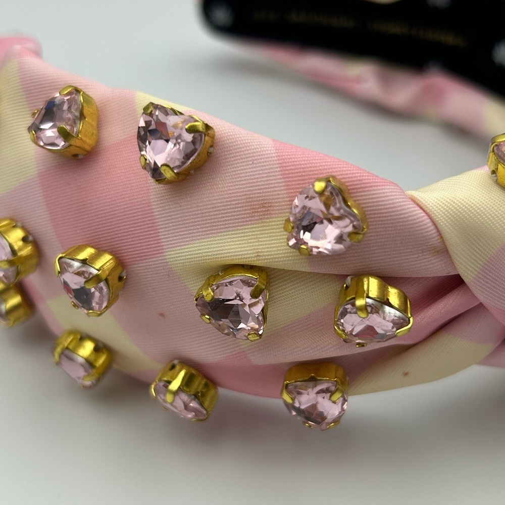 Lele Sadoughi X Stoney Clover Lane Watermelon Heart Crystal Knotted Headband - Picture 15 of 16